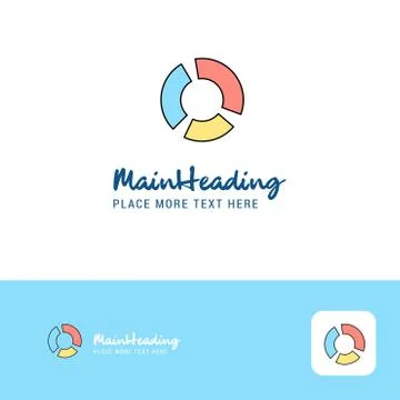 Creative Graph  Logo Design. Flat color Logo place for Tagline. Vector Illust Stock Illustration