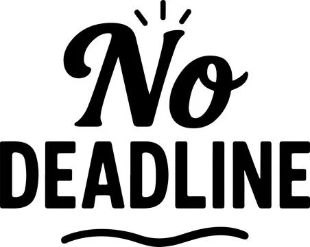 Creative graphic design emphasizing the absence of time constraints or dead.. Stock Illustration