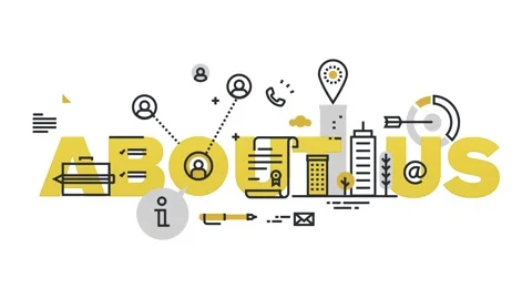 A creative graphic design motion for an About Us business page Stock Footage 340282535