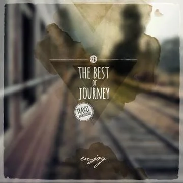 Creative graphic message for your travel design.Vector blurred b Stock Illustration