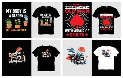 Creative Graphic TShirt Design Bundle Stock Illustration