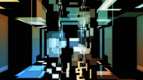 Creative graphic web interior with transparent geometric layers and moving Stock Footage 195006282