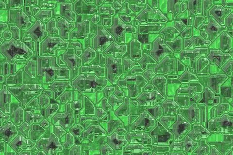 Creative green computer crystals pattern cg texture background illustration Stock Illustration