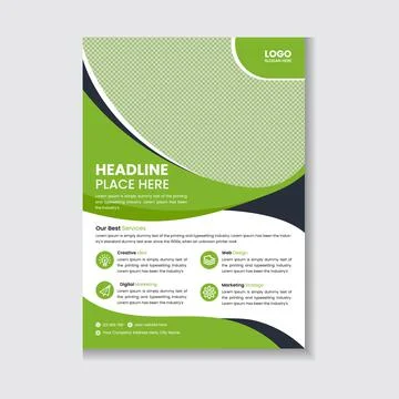 Creative Green Corporate Flyer Template Illustrazione stock