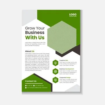 Creative Green Corporate Flyer Template Design Stock Illustration