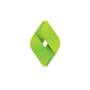 Creative green geometric logo design, eco concept, ecology sign Stock Illustration