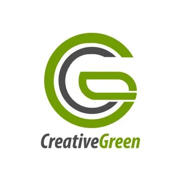 Creative green initial letter CG, GC, C logo concept design template Stock Illustration