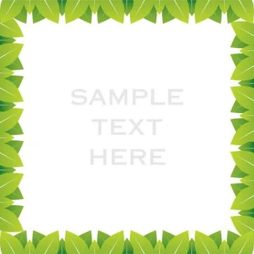 Creative green leaf frame design background vector 스톡 일러스트