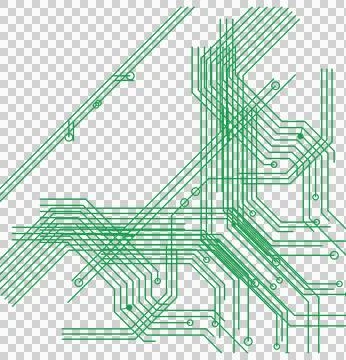 Creative green technology circuit pattern transparent PNG Stock Photos