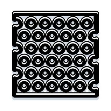 Creative grid pattern of repeating black circles Stock Illustration