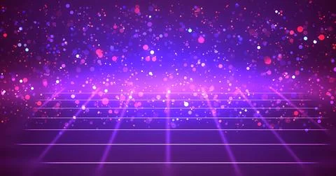 Creative grid placement with glittering shimmering particle dust flow. 3d u.. イラスト素材