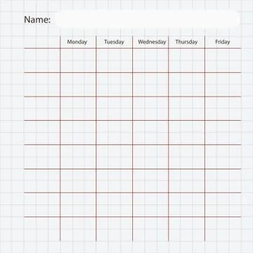 Creative grid sheet school schedule card	 Stock Illustration