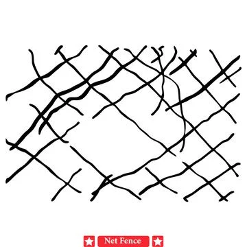 Creative Gridlock  Versatile Net Fence Vector Set for Graphic Expression Stock Illustration