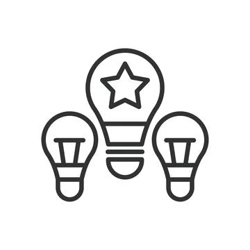 Creative group, icon in line design. Creative, group, teamwork, collaboration Illustrazione stock