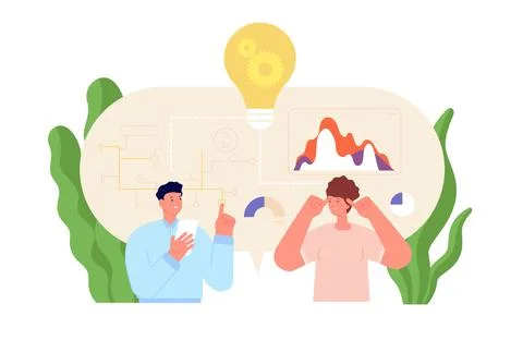 Creative group working. Young creatives, collaboration diversity minds Stock Illustration