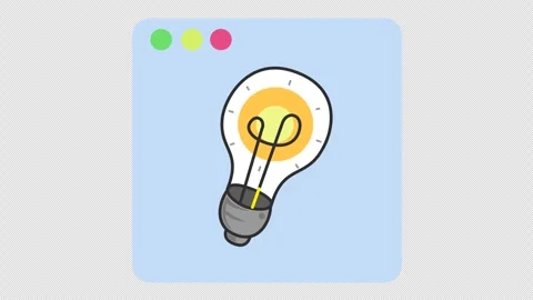 Creative growth icon. Growing idea lightbulb logo in cartoon animation. Stock Footage 310039808