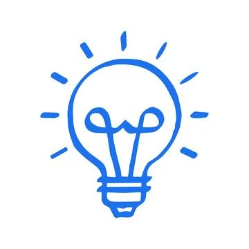 Creative grunge texture light bulb for idea and innovation design. Hand drawn Stock Illustration