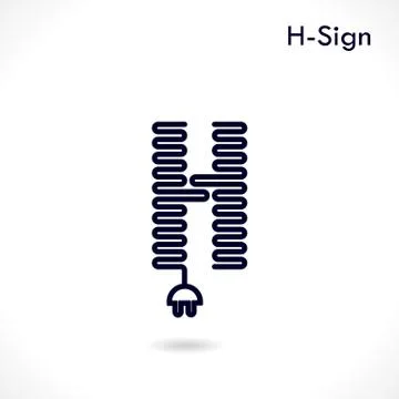 Creative H- letter icon abstract logo design vector template. Stock Illustration