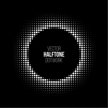 Creative halftone dotwork vector banner template Stock Illustration