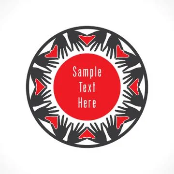Creative hand arrange in round shape and make heart shape design concept vector Stock Illustration