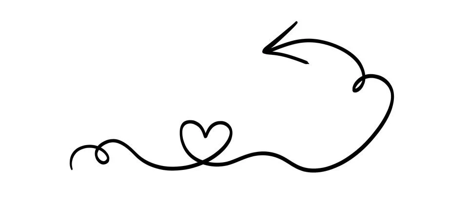 Creative hand-drawn arrow with heart design for artistic projects Stock Illustration