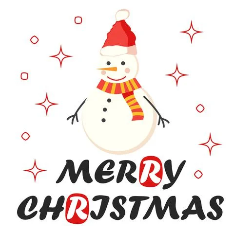 Creative hand drawn card with cute Snowman. Card for winter holidays. Stock Illustration