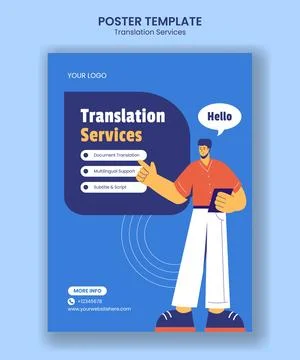 Creative Hand Drawn Cartoon Illustration for International Translation Day .. Stock Illustration