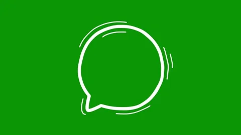 Creative hand drawn circular talk bubble on green screen. Round quote box Stock-Footage 346823779