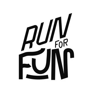 Creative hand drawn lettering phrase Run for Fun, emphasizing movement and en Stock Illustration