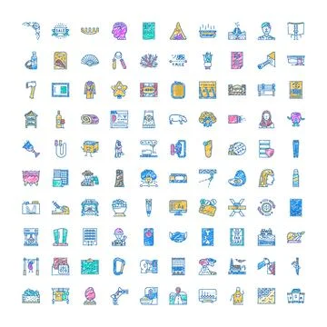 Creative hand drawn sketch icons engaging diverse concepts Stock Illustration