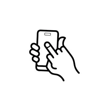 Creative hand gesture vector pack holding smartphone Stockillustratie