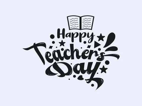 Creative hand lettering vector illustration design concept for happy teachers Stock Illustration