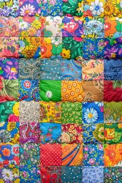 Creative handmade patchwork with bright colorful design Foto stock