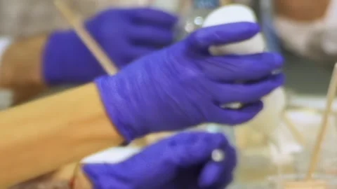 Creative Hands at Work With Vibrant Colors and Materials in Close-Up View Stock Footage 340594258