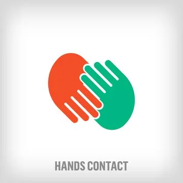 Creative handshake connection logo. Stock Illustration
