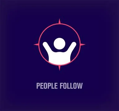 Creative handshake human tracking logo. Stock Illustration