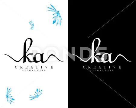 AK Brush Letter Logo Design. Artistic Handwritten Brush Letters Logo  Concept Vector.:: tasmeemME.com