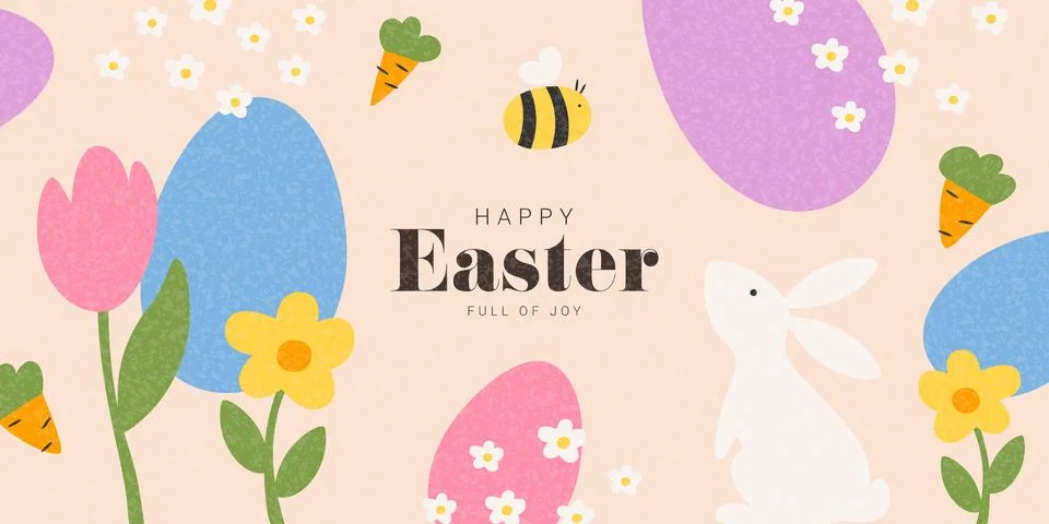 Creative Happy Easter background Stock Illustration