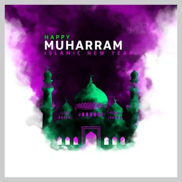 Creative Happy Muharram Islamic New Year Greeting Card Background Stock Illustration