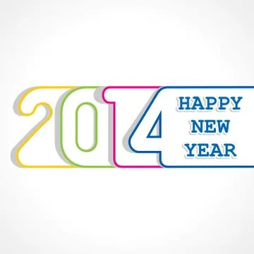 Creative happy new year 2014 design stock vector Stock Illustration