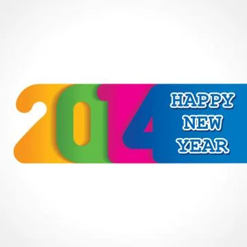 Creative happy new year 2014 design stock vector Stock Illustration