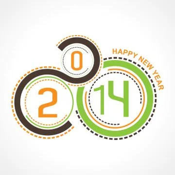 Creative happy new year 2014 design stock vector Stock Illustration