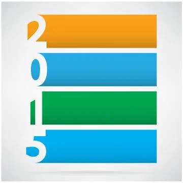 Creative happy new year 2015 text design Stock Illustration