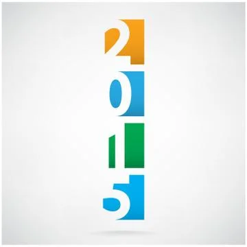 Creative happy new year 2015 text design. Stock Illustration