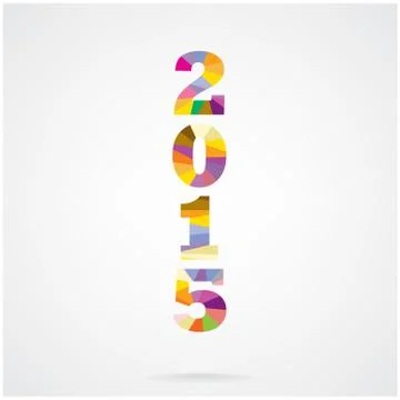 Creative happy new year 2015 text design Stock Illustration