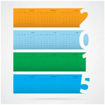Creative happy new year 2015 text design Stock Illustration