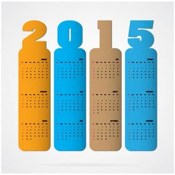Creative happy new year 2015 text design Stock Illustration