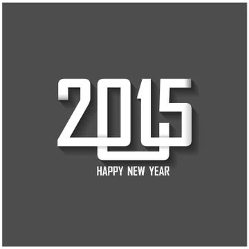 Creative happy new year 2015 text design Stock Illustration