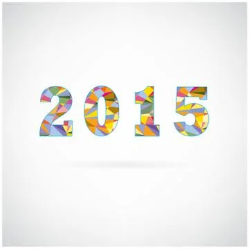 Creative happy new year 2015 text design Stock Illustration