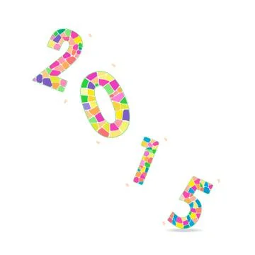 Creative happy new year 2015 text design. Stock Illustration